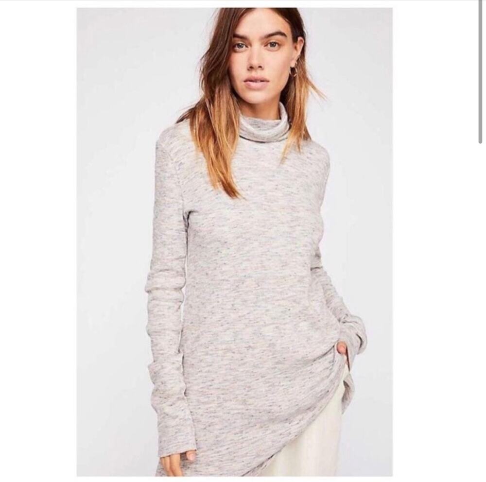 Free People We The Free Stonecold Turtleneck Tunic Top XS NWT Ivory Cozy Fall